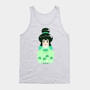 Green Kimono Girl Tank Top